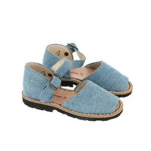 Denim canvas sandals for girls Minorquines Frailera image-2