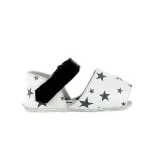 Leather slippers with stars for baby girls Minorquines Frailera image-0