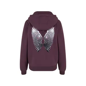 Sweatshirt à capuche zippé femme Miss Tee Angel Energy Wings image-3