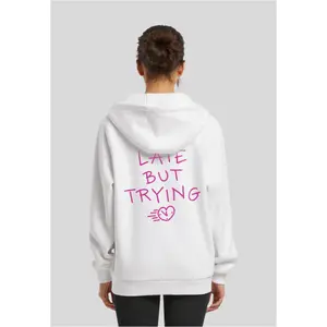 Sweatshirt à capuche zippé femme Miss Tee Late But Trying image-1