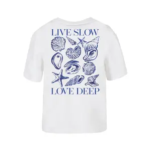 T-shirt da donna Miss Tee Live Slow Seashells image-1