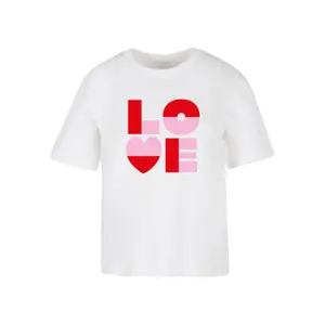 T-shirt til kvinder Miss Tee Love Heart Letters