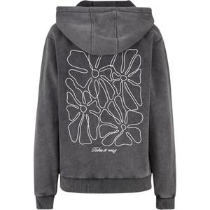 Sweatshirt med huva för kvinnor Miss Tee One Line Flowers image-1