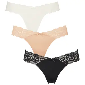 Seamless String with Lace Side for Women Missya (x3) image-0