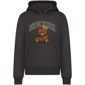 Hooded Sweatshirt Mister Tee NY Crowned Bear image-0