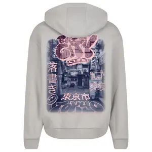 Sweatshirt med hætte og lynlås Mister Tee Tokyo City Life image-1