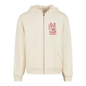 Sweatshirt med huva och dragkedja Mister Tee Good Luck Cat