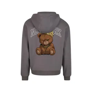 Felpa con cerniera a cappuccio Mister Tee NY Crowned Bear image-3