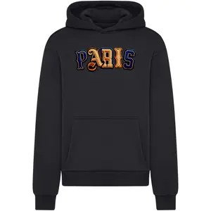 Hooded sweatshirt Mister Tee Paris Wording Patch Style Fluffy image-0