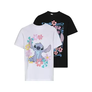 Girl's T-shirt Mister Tee Lilo & Stitch kurzarm (x2) image-0