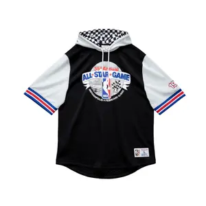 Sweatshirt à capuche manches courtes en maille Mitchell & Ness All Star image-0