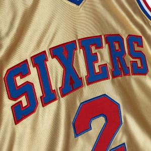 NBA Philadelphia 76ers Jersey Moses Malone Swingman 75TH 1982/83 image-2