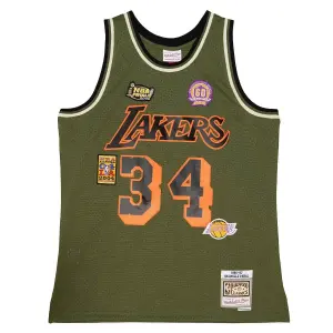 Los Angeles Lakers NBA Jersey Shaquille O’Neale Flight Swingman 1996 image-0