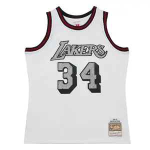 Los Angeles Lakers NBA Jersey Shaquille O’Neal Cracked Cement Swingman 1996 image-0