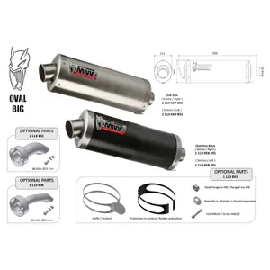 Silenzioso moto universale lato destro Mivv Oval Big