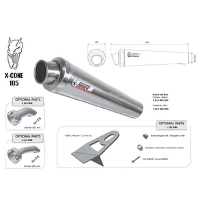 Silenzioso moto universale lato destro Mivv X-Cone 105