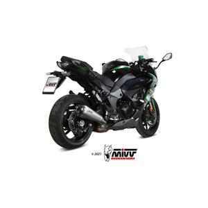 Schalldämpfer aus gebürstetem Edelstahl/Karbon Mivv Delta Race - Kawasaki Ninja 1000 Sx image-2