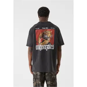 túlméretezett póló MJ Gonzales Heavy Acid Washed - Savage Leopard image-1