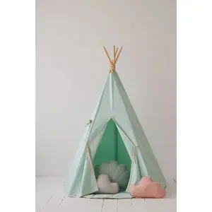 Tipi with pompons Moi Mili "Mint Fog" image-1