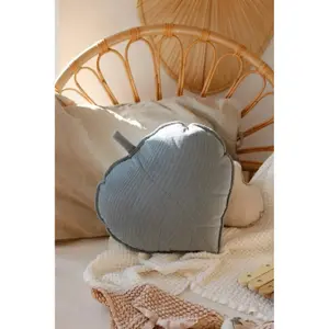 Oreiller en velours à feuilles Moi Mili Grey Mint image-1