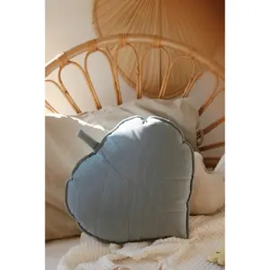 Oreiller en velours à feuilles Moi Mili Grey Mint image-3