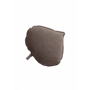 Velvet leaf pillow Moi Mili Dark Beige image-0