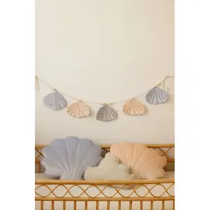 Samtgirlande mit Muscheln Moi Mili Blue Pearl image-1