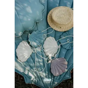 Linen garland with shells Moi Mili Dirty Blue image-1