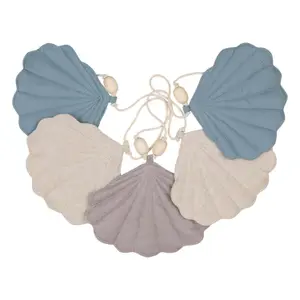 Linen garland with shells Moi Mili Dirty Blue image-0