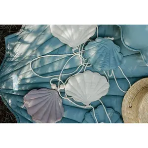 Linen garland with shells Moi Mili Dirty Blue image-2