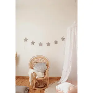Leinengirlande mit Sternen Moi Mili Grey Star Dust image-2