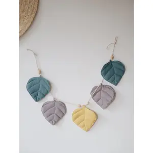 Linen garland with leaves Moi Mili Eye of the Sea image-4