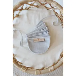 Fluwelen slinger met halve maantjes Moi Mili Silver Pearl image-1