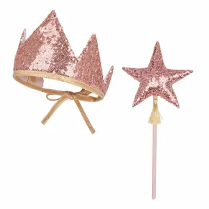 Crown and wand Moi Mili Pink Sequins image-1
