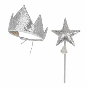 Crown and wand Moi Mili Silver Sequins image-1