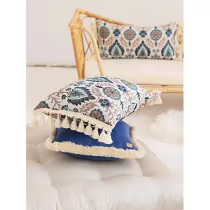 Cuscino con frange Moi Mili "Iris bleu à Istanbul" image-4