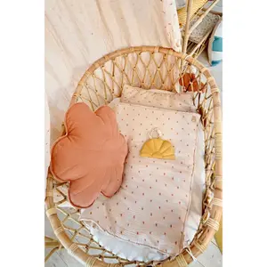 Coussin en velours fleuri Moi Mili Papaya image-2