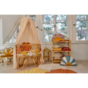 Coussin en velours fleuri Moi Mili Papaya image-3