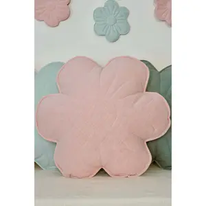 Flowery velvet cushion Moi Mili Light pink lily image-0