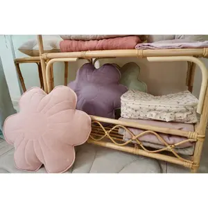 Flowery velvet cushion Moi Mili Light pink lily image-1