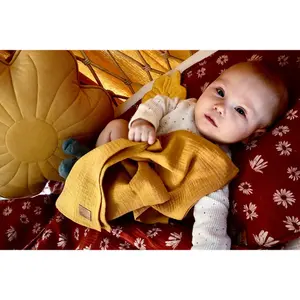 Baby muslin Blanket Moi Mili Ochre image-4