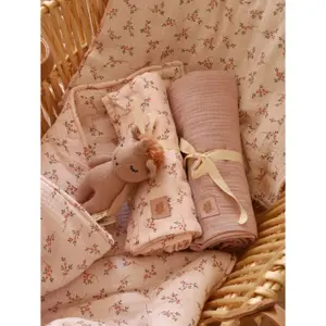 Baby muslin Blanket Moi Mili Baby pink image-3