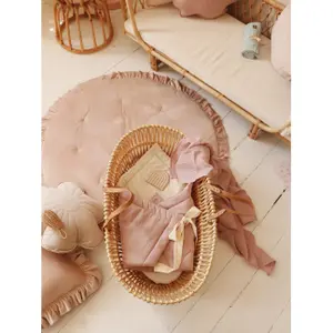Baby muslin Blanket Moi Mili Baby pink image-4