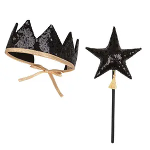Imagination games fairy-tale crown and magic wand Moi Mili Black Sequins image-3