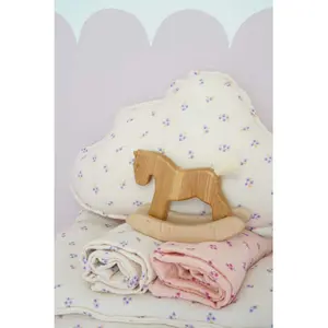 Baby muslin swaddling blanket Moi Mili Purple Forget-me-not image-2