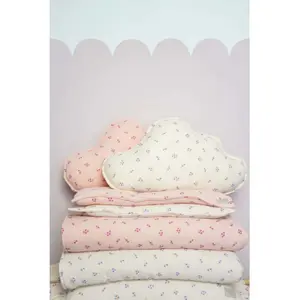 Couverture en mousseline bébé Moi Mili Pink Forget-me-not image-3