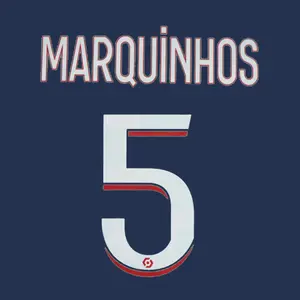 Flocage home PSG Ligue 1 MARQUINHOS #5 2023/24 image-0