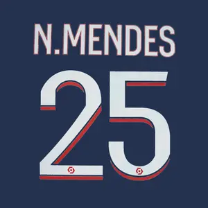 Flocage home PSG Ligue 1 N. MENDES #25 2023/24 image-0
