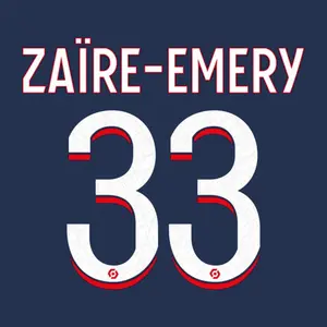 Flocking home PSG Ligue 1 ZAIRE-EMERY #33 2023/24 image-0