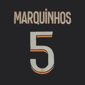 Beflockung third PSG Ligue 1 MARQUINHOS #5 2023/24 image-0